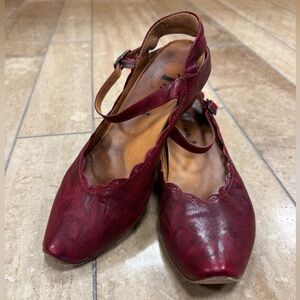 Think! Burgundy Red Leather Mary Jane